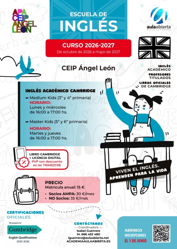 primaria-ceip-angel.leon-colmenar-viejo-escuela-de-idiomas-inscripcion-anual-2026-2027-academia-aula-abierta