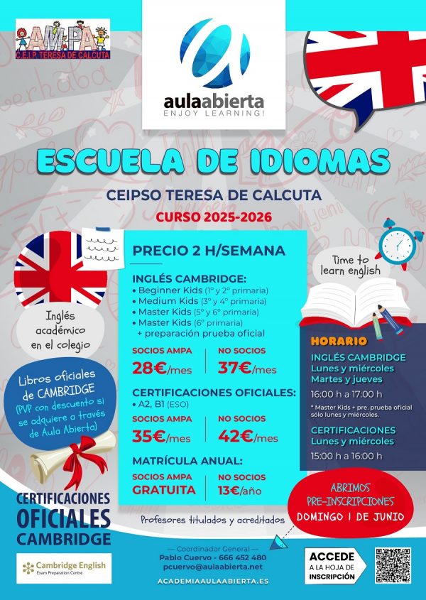 cartel-ceip-teresa-de-calcuta-san-sebastian-de-los-reyes-escuela-de-idiomas-ingles-2025-2026-academia-aula-abierta_900