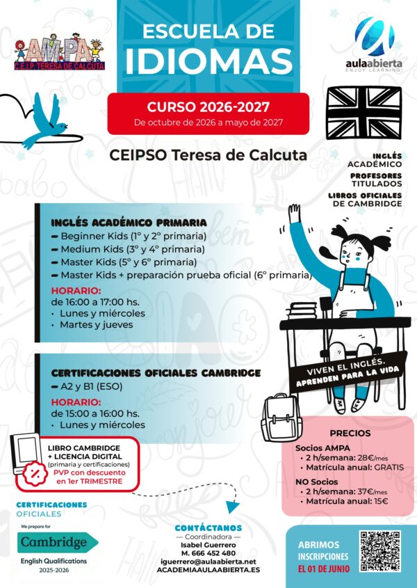 primaria-ceip-teresa-de-calcuta-san-sebastian-de-los-reyes-escuela-de-idiomas-inscripcion-anual-2026-2027-academia-aula-abierta