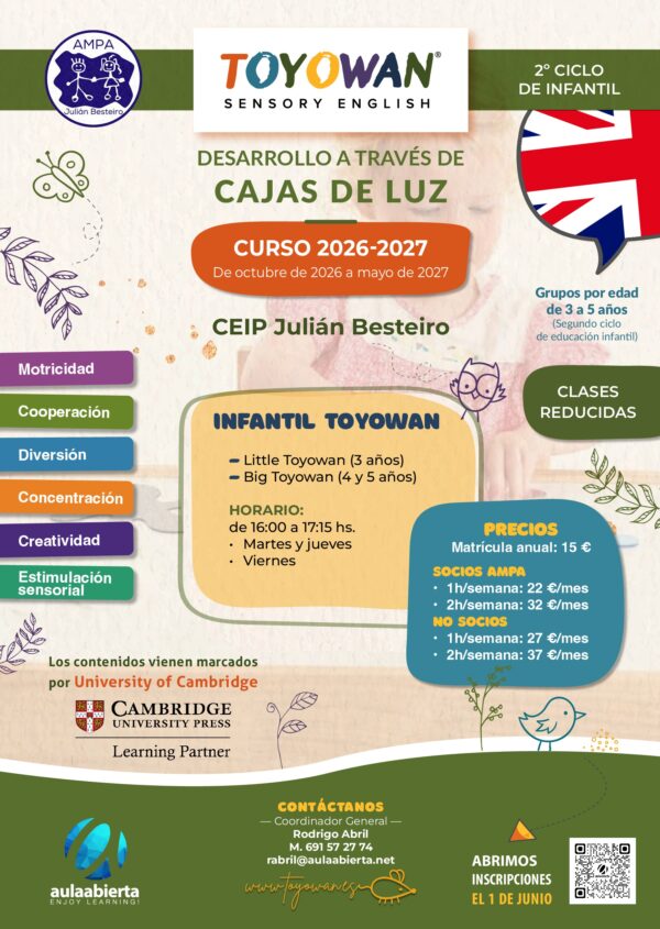 toyowan-infantil-ceip-julian-besteiro-getafe-escuela-de-idiomas-inscripcion-anual-2026-2027-academia-aula-abierta