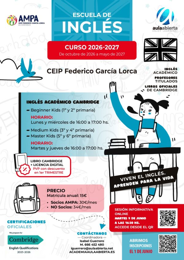 primaria-ceip-federico-garcia-lorca-alcobendas-escuela-de-idiomas-inscripcion-anual-2026-2027-academia-aula-abierta