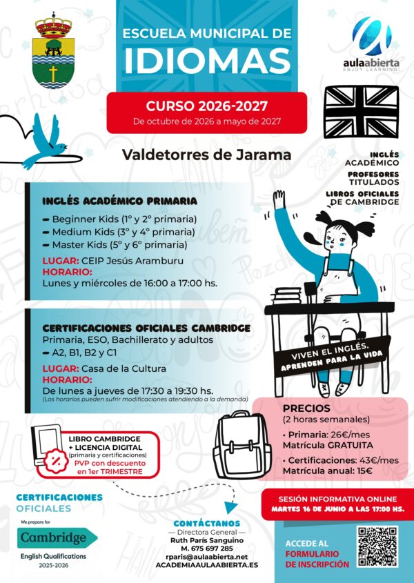 primaria-escuela-municipal-de-idiomas-valdetorres-del-jarama-inscripcion-anual-2026-2027-academia-aula-abierta